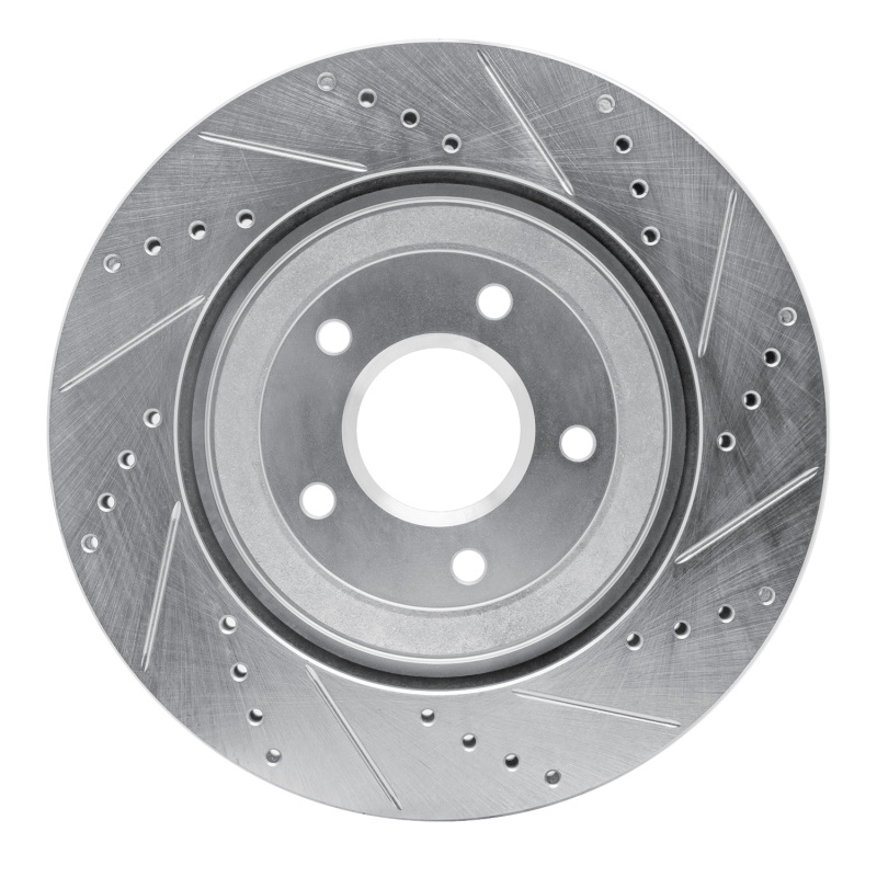 Cadillac XLR Brake Rotor (1) - Right Front - R1 Concepts - Drilled & Slotted - Silver - `97-`09